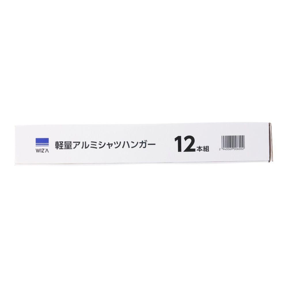 WIZ'A ウィザ　軽量アルミシャツハンガー１２本組, ホワイト, 12本組