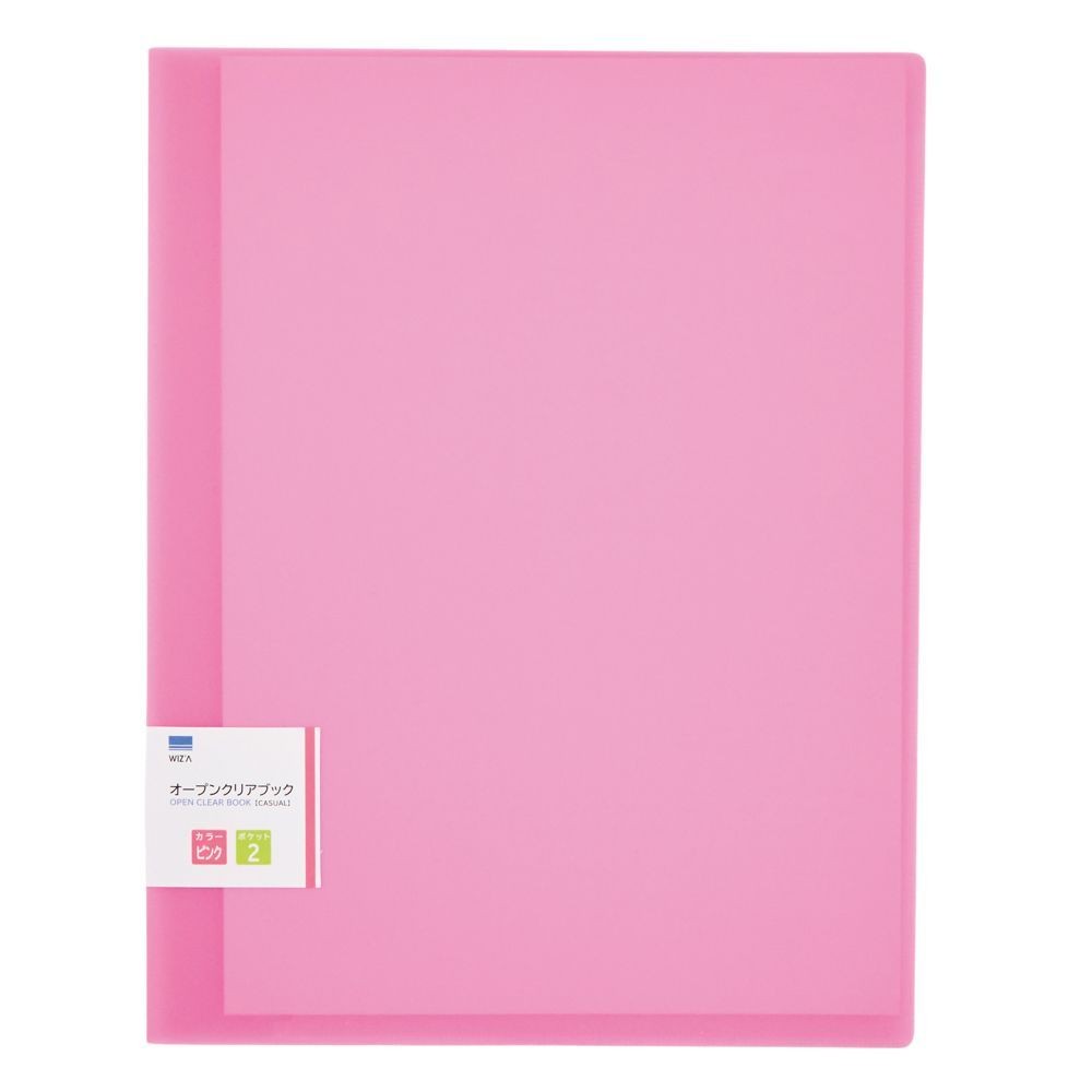 ＷＩＺＡオープンクリアブックカジュアル A4サイズ 2ポケット, ブルー, A4