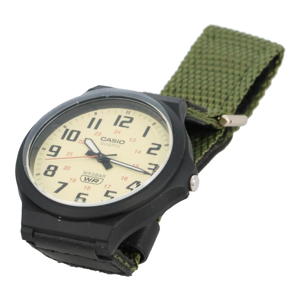 カシオ　アナログウオッチ　カシオコレクション　スタンダード　ブラック&times;グリーン, ブラック&times;カーキ, 幅43.6mm