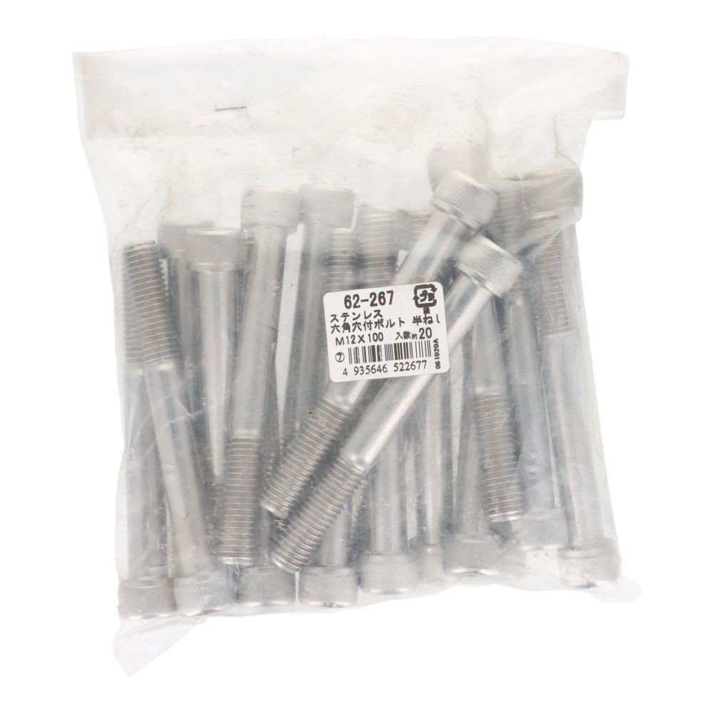 ステンレス　６角穴付ボルト　Ｍ１２&times;１００　２０個入, ステンレス, M12&times;100