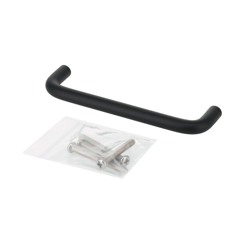 ハイロジック　丸棒ハンドル　ピッチ96mm　黒ニッケル, 黒, 104mm