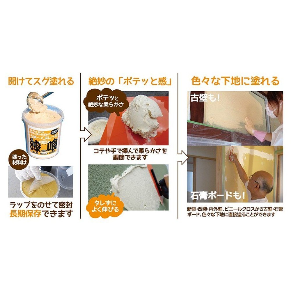 【ネット限定価格】日本プラスター 漆喰うま〜くヌレール 18kg 各色, 黒色, 18kg