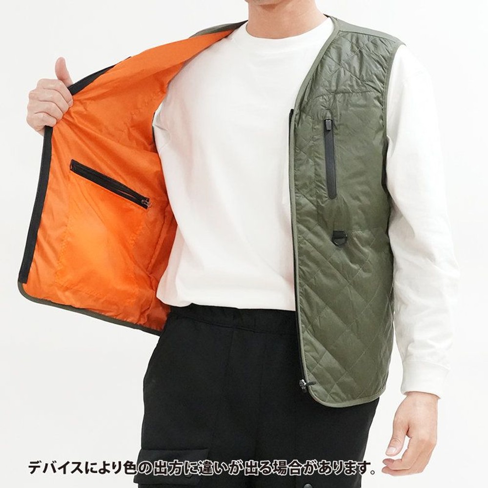 【数量限定】【処分価格】ダブルヒーター内蔵ベスト　カーキ, カーキ, 3Lサイズ
