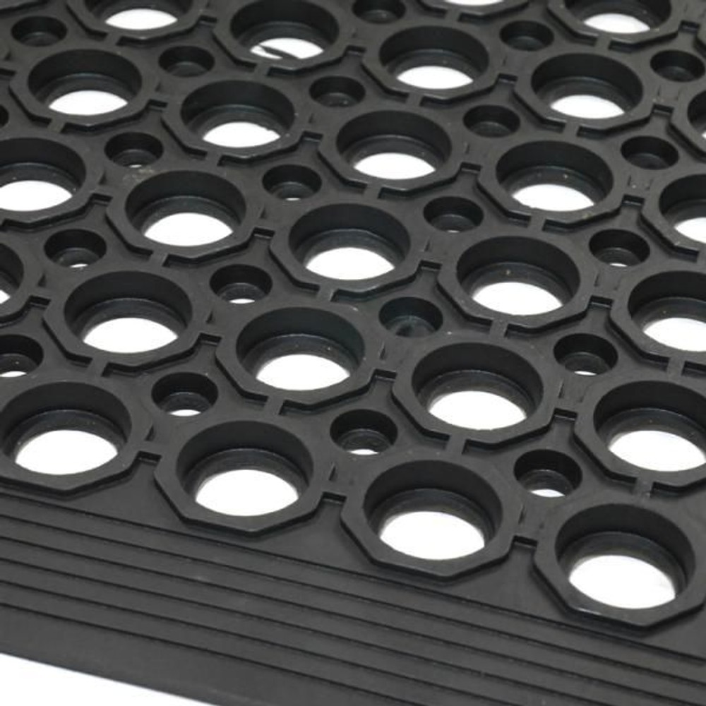 スベリ止め穴あきゴムマット, BK（91&times;152cm）, 91&times;152cm
