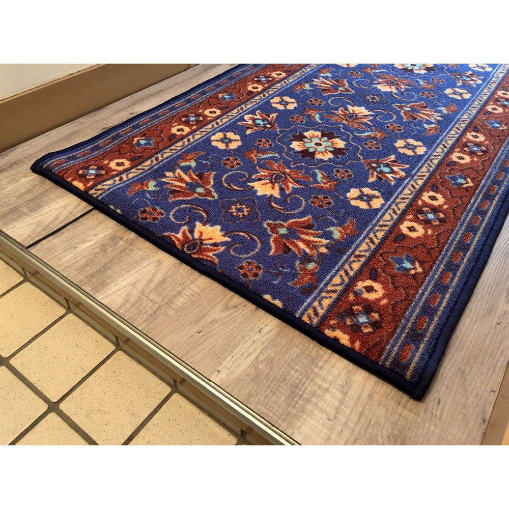 洗える・すべりにくい 防炎廊下敷き GRE 80&times;240cm ネイビー, ネイビー, 80&times;240cm