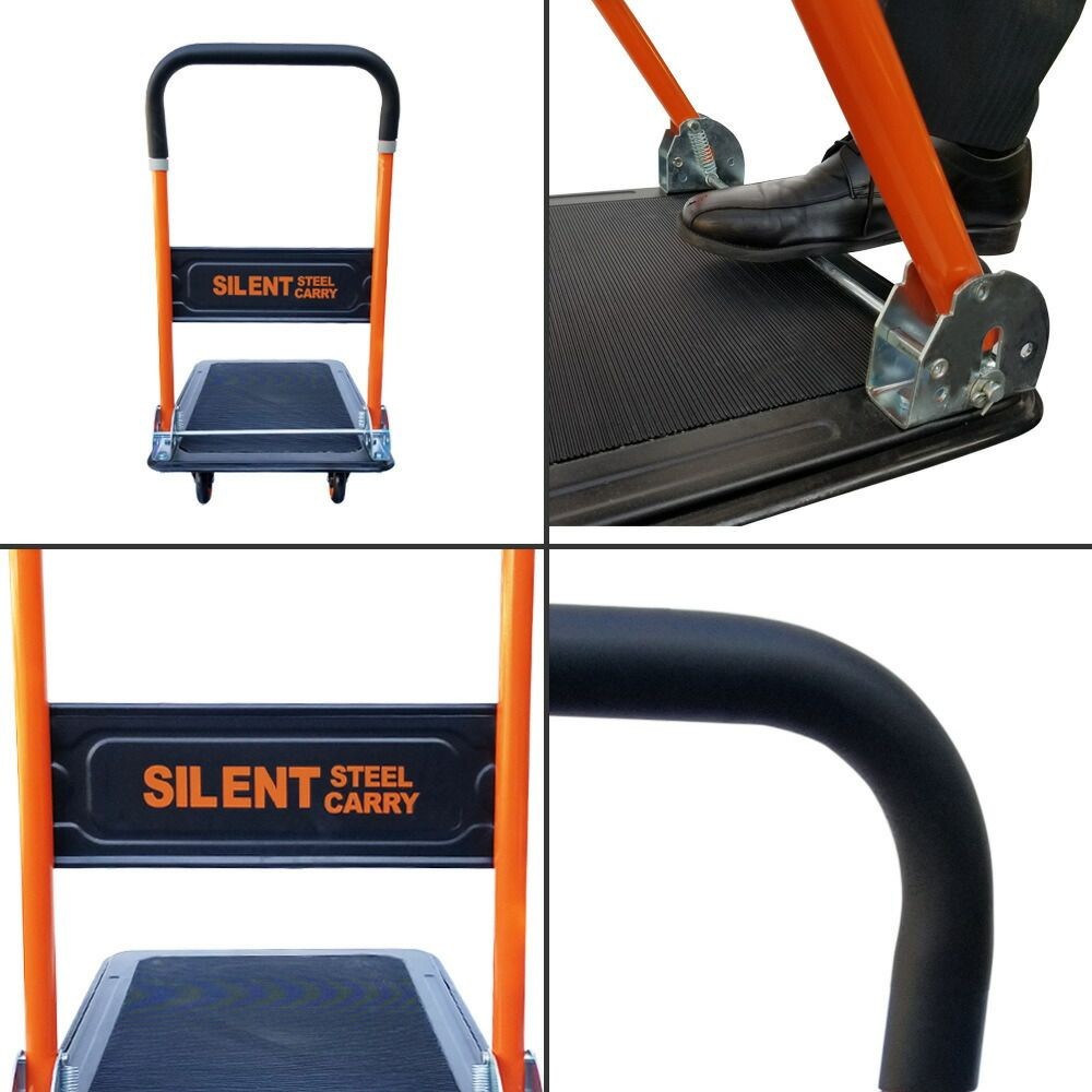 カルシズスチール台車　平均耐荷重150ｋｇ, ブラック, 幅73.5cm×奥行47.5cm×高さ86cm