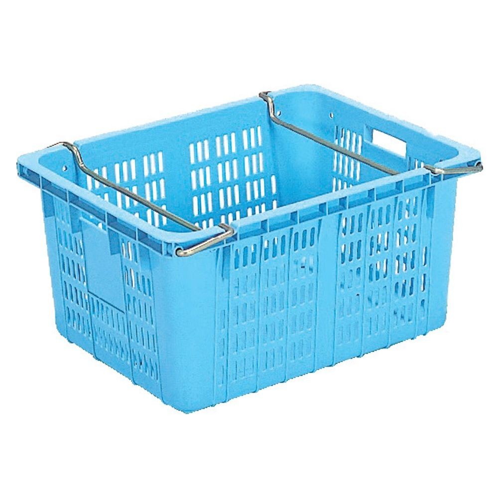 サンコー サンテナー A#75 ハンドル付 ライトブルー 107300-01 &times;5個セット【メーカー直送・代引不可】【法人限定】, ライトブルー, 5P