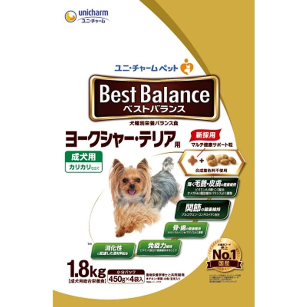 ユニチャーム　ベストバランス　ヨークシャー　1.8kg, ヨークシャーテリア用, 450g&times;4袋