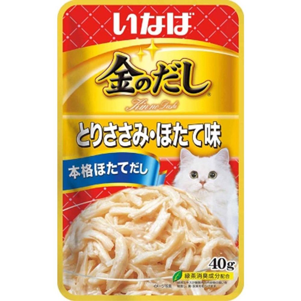 いなば 金のだし パウチ とりささみ・ほたて味 40g, とりささみ・ほたて味, 40g