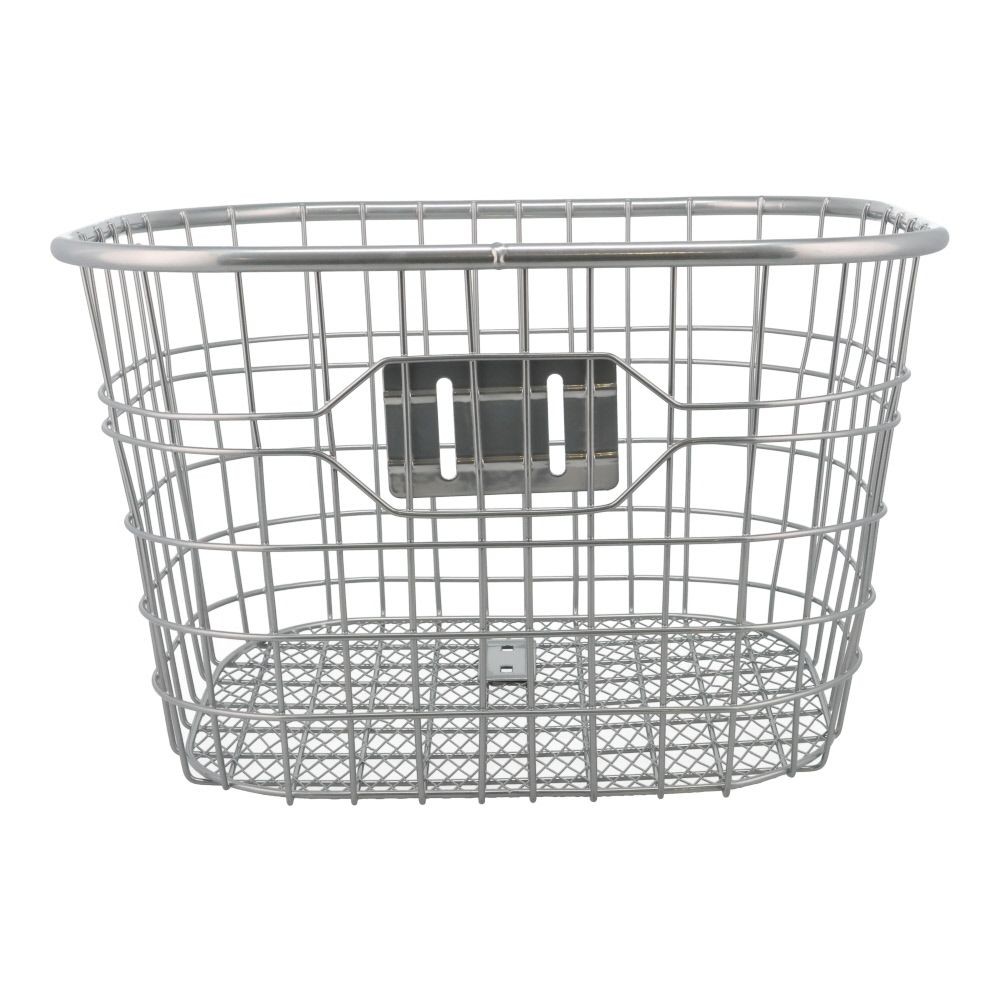 ●頑丈ワイヤーフロントバスケットＭ　シルバー, シルバー, M