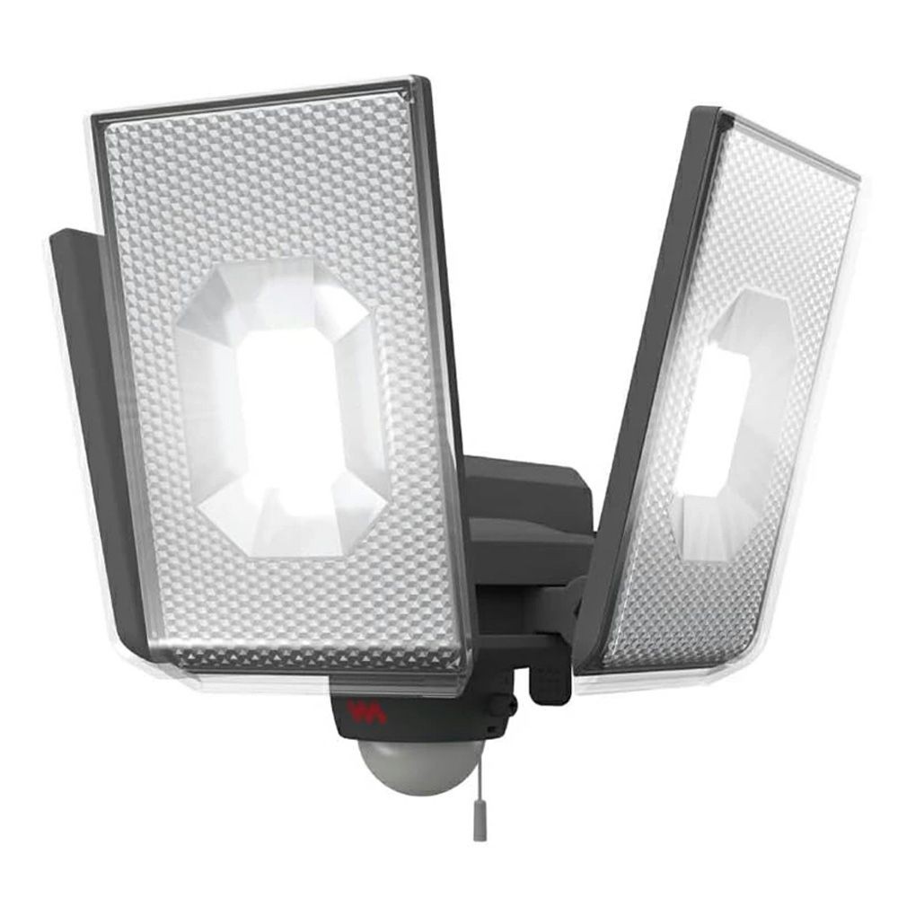 12.5W 3灯スライド型LEDセンサーライト LED-AC3050 株式会社ムサシ, ブラック, 幅171mm&times;奥行170mm&times;高さ173mm