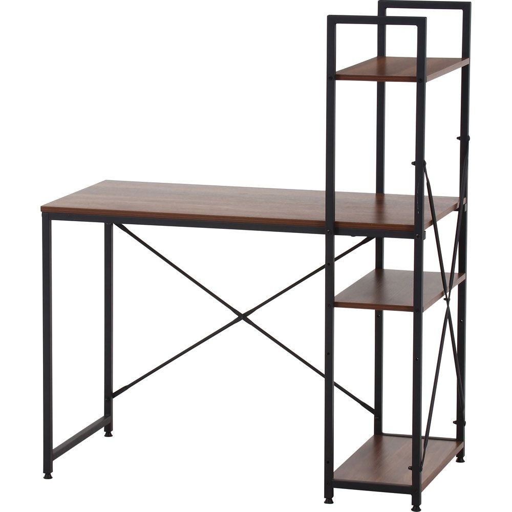 不二貿易 ラック付きデスク　アチーブＷＮ【メーカー直送・代引不可】, ブラウン, 幅1010mm&times;奥行530mm&times;高さ1220mm