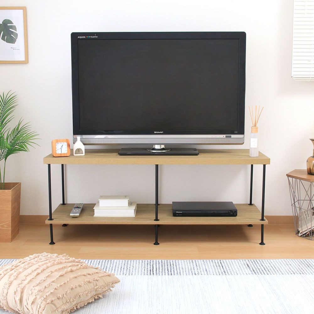 不二貿易 ＥＺＢＯツイストロック　ＴＶ台１２０幅　ＯＡＫ　ＮＡ【メーカー直送・代引不可】, ナチュラル, 幅1200mm×奥行400mm×高さ480mm