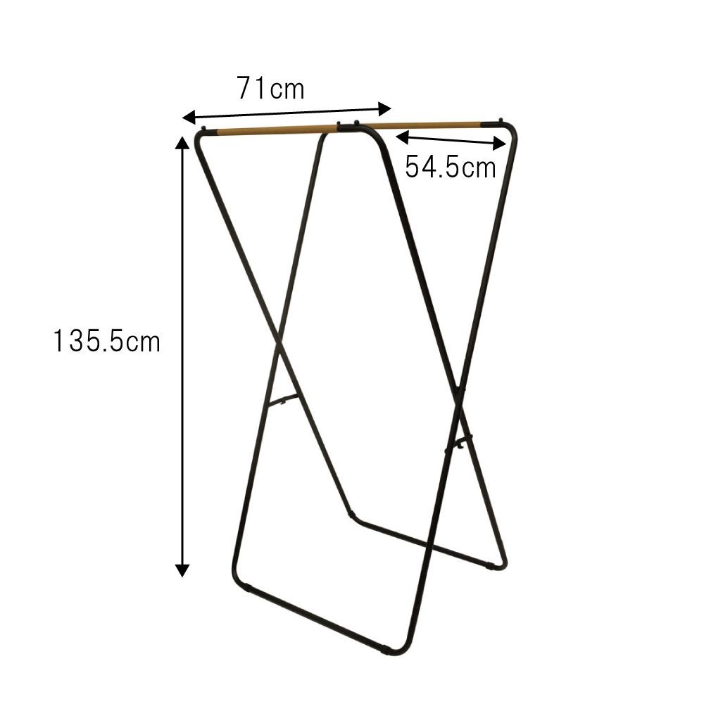 WIZ'A ウィザ デザイン　Ｘ型室内物干しスタンド, ブラック, X型