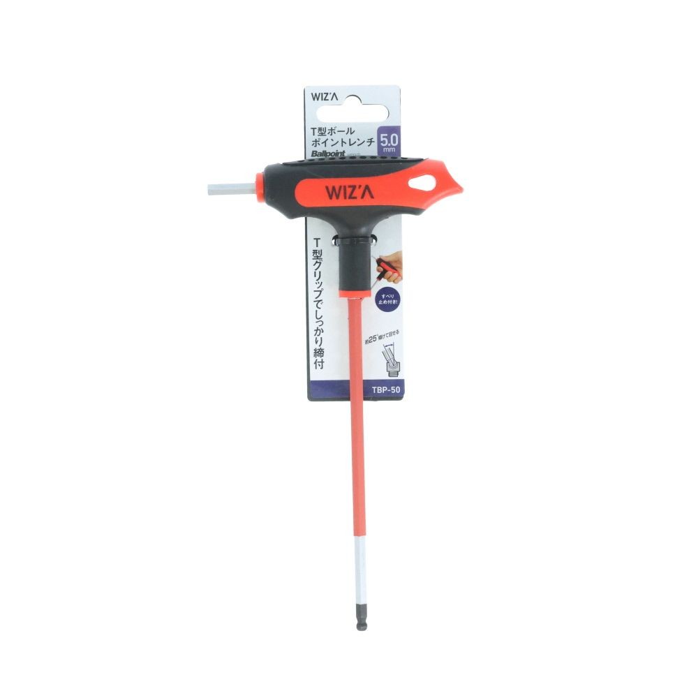 ウイザ WIZ'A　Ｔ型ＢＰレンチ　ＴＢＰー５０, レッド, 5.0mm