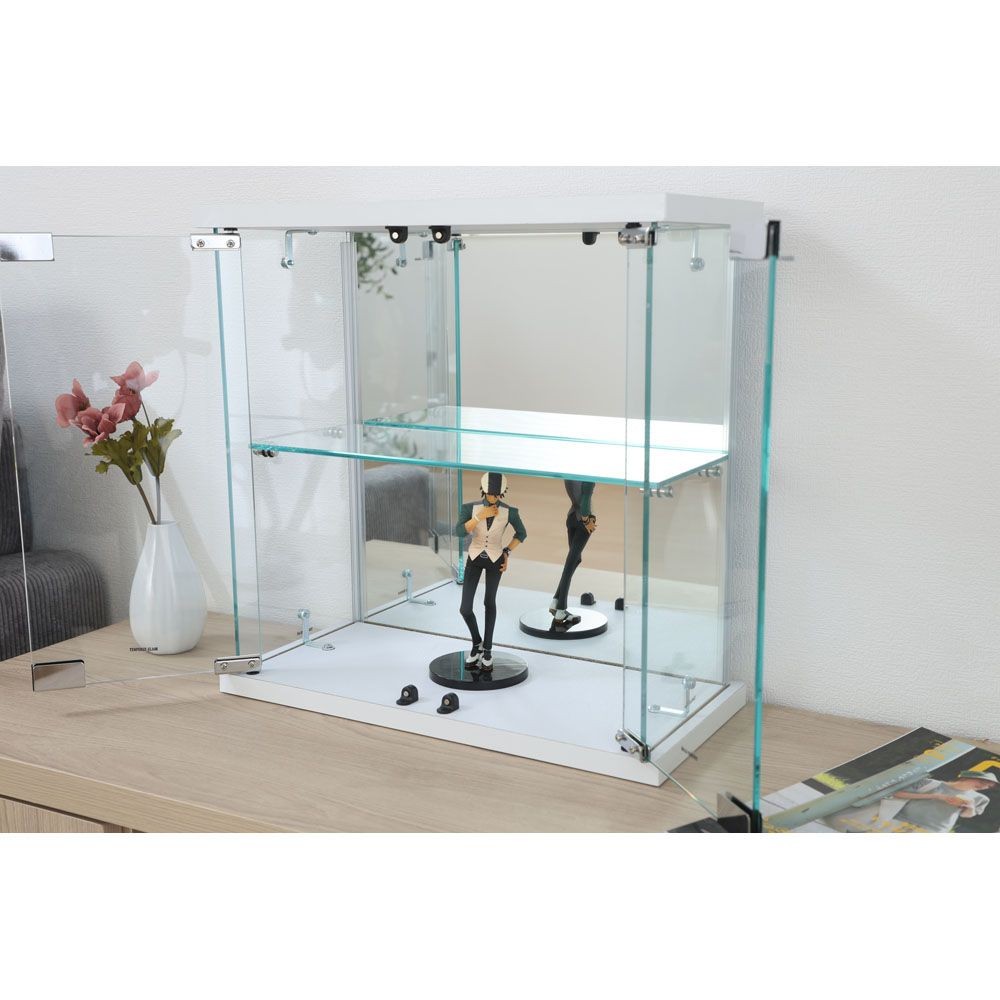 不二貿易 卓上ガラスコレクションケース　ＷＨ【メーカー直送・代引不可】, ホワイト, 幅425mm&times;奥行200mm&times;高さ425mm