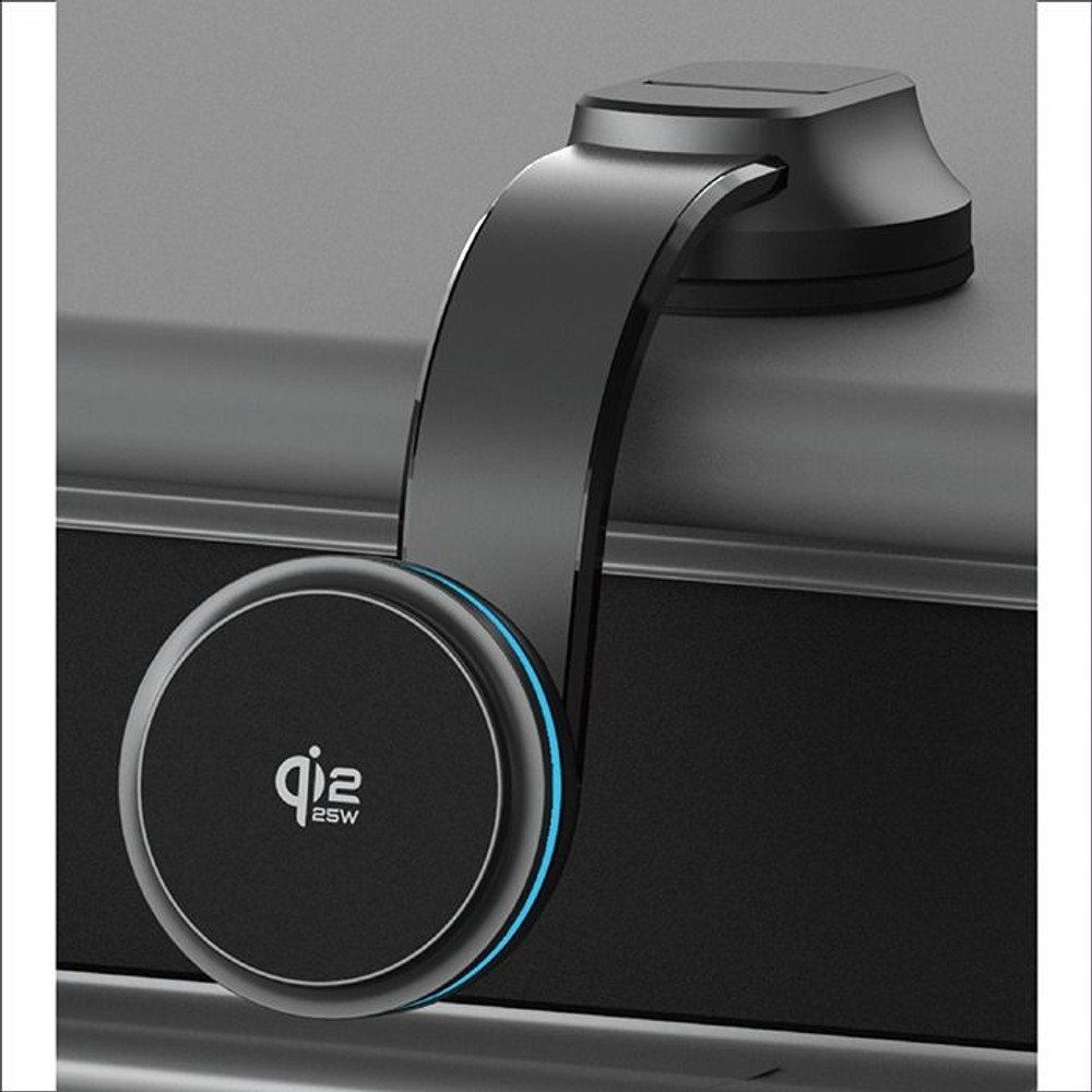 カシムラ Qi2 25W マグネットワイヤレス充電器 冷却機能 吸盤取付 KW-63, ブラック, KW-63