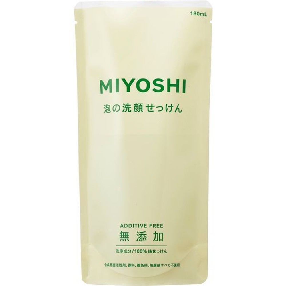 ミヨシ　無添加　泡の洗顔せっけん　詰替　180ml, 泡洗顔, 180ml