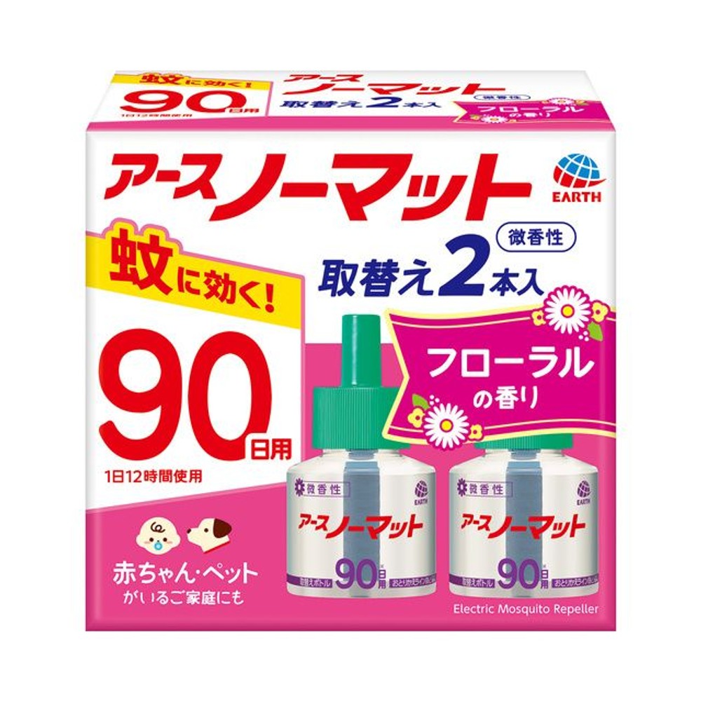 アース　ノーマット　取替ボトル　９０日用&times;２本　微香性, 微香性, 90日用&times;2本
