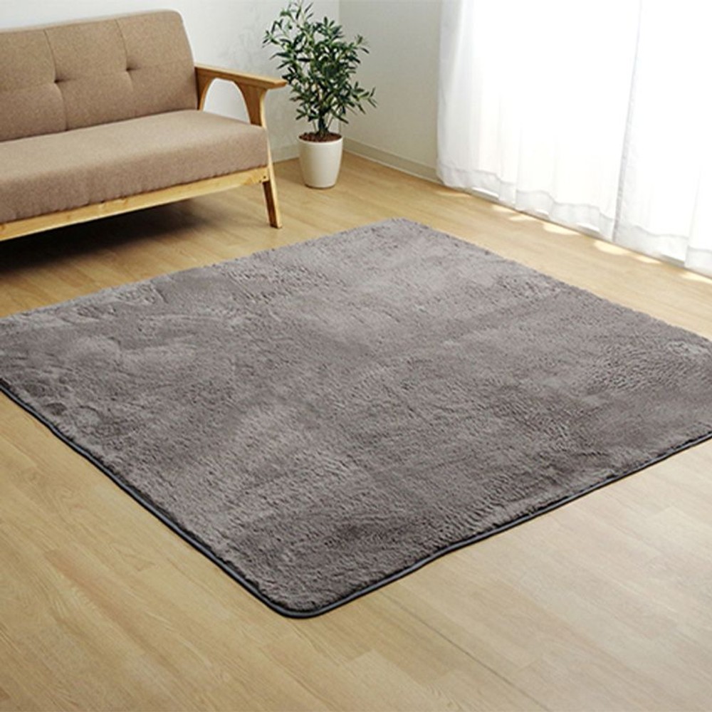 ふわふわタッチラグ　アスロ　【メーカー直送・代引不可】, グレー（200&times;250）, 185&times;185cm