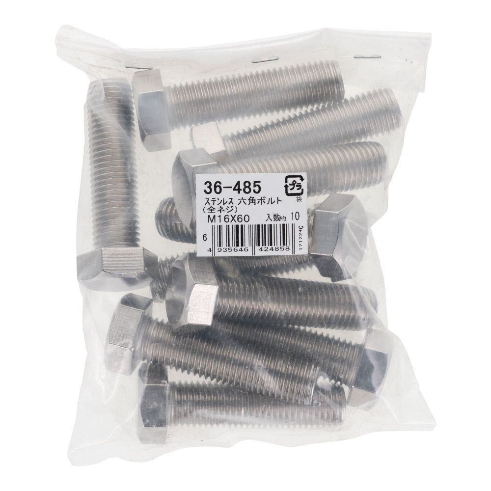 ステンレス　六角ボルト　Ｍ１６&times;６０　１０入, ボルト, M16&times;60