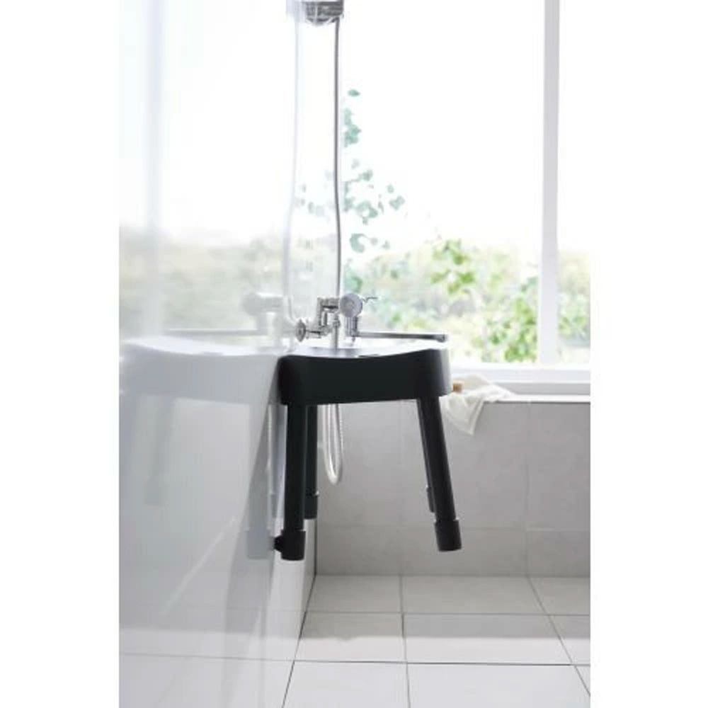 山崎実業 MIST ミスト マグネット&風呂イス SH30, ブラック, 幅325mm&times;奥行275mm&times;高さ300mm