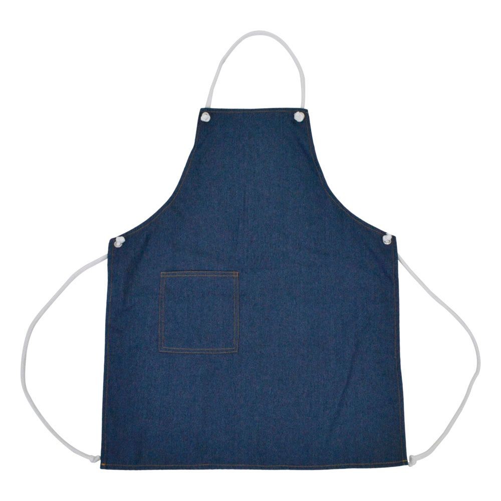 肩ずり落ちしにくいデニムエプロン ロープ, デニム, フリーサイズ