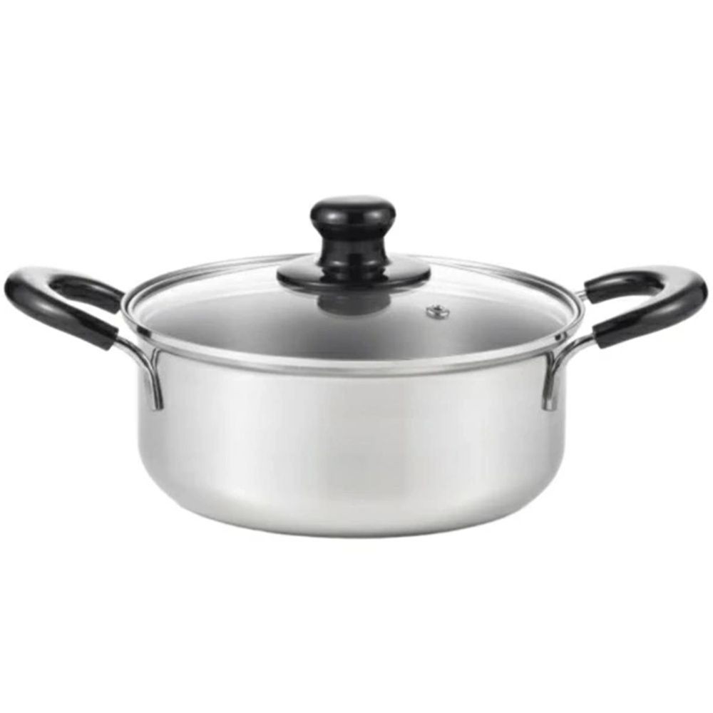 ヨシカワ クックルックネオ両手鍋 20cm, シルバー, 幅320mm&times;奥行212mm&times;高さ141mm