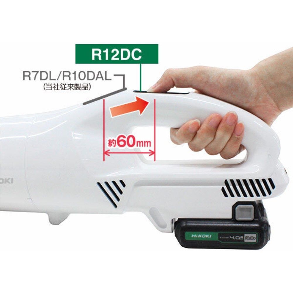 HiKOKI ハイコーキ コードレスクリーナー R12DC (NN) ※本体のみ, ホワイト, R12DC(NN)