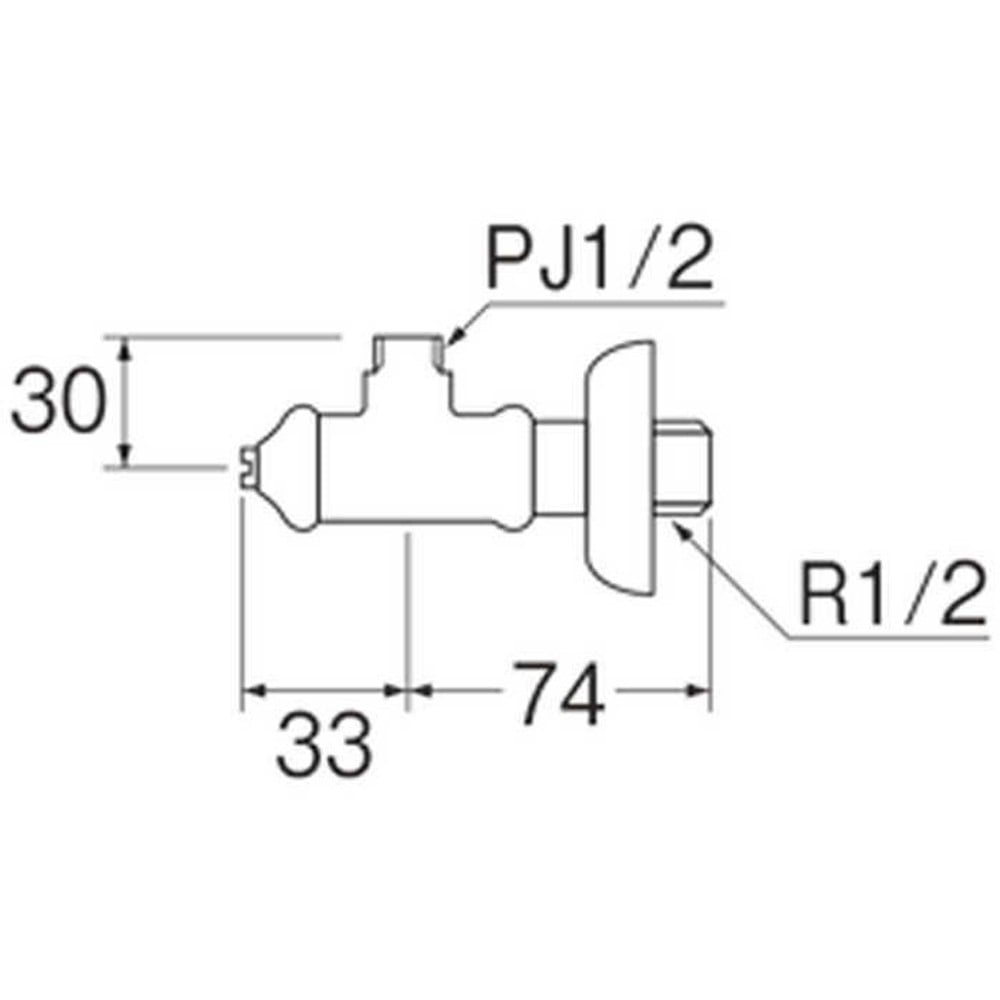 SANEI D式止水栓本体 共用形 JV22AD-X2A-13, D式, 共用形