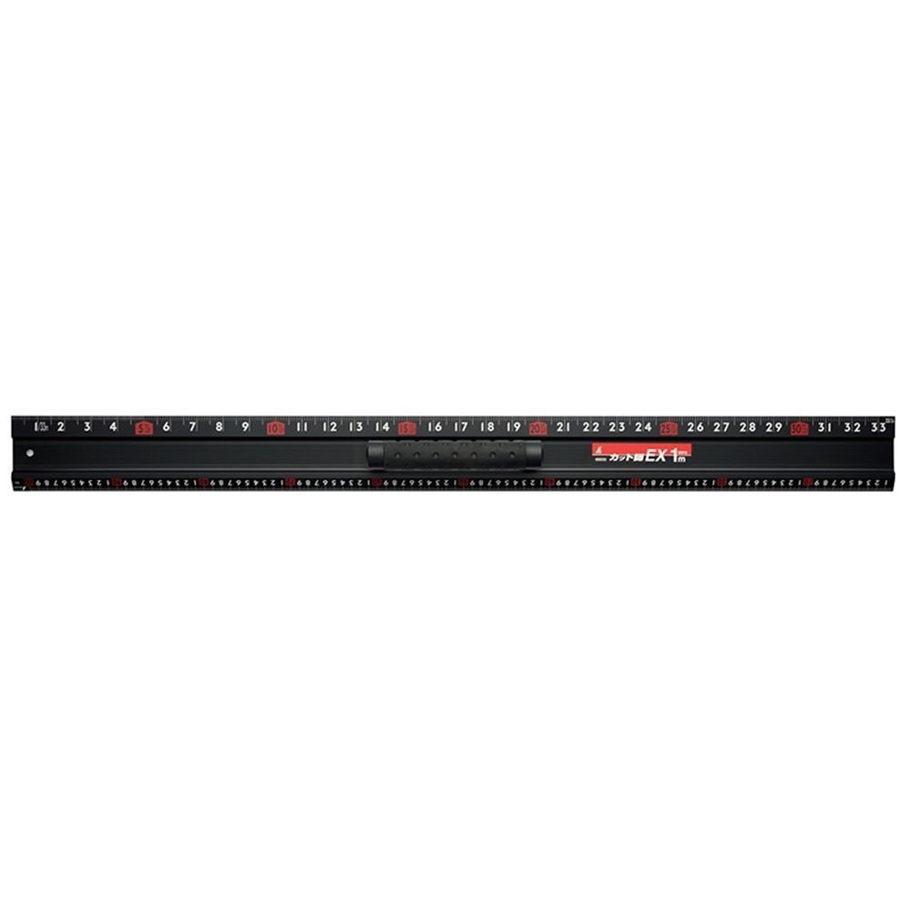 アルミカッター定規 カット師EX1m 併用目盛 取手付, アルミ, 1m
