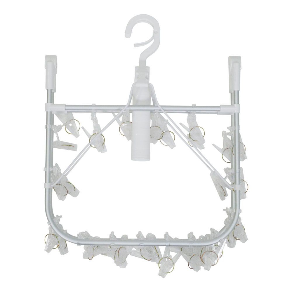 WIZ'A ウィザ ハンドル付アルミ洗濯ハンガー３２ピンチ, ホワイト, 32P