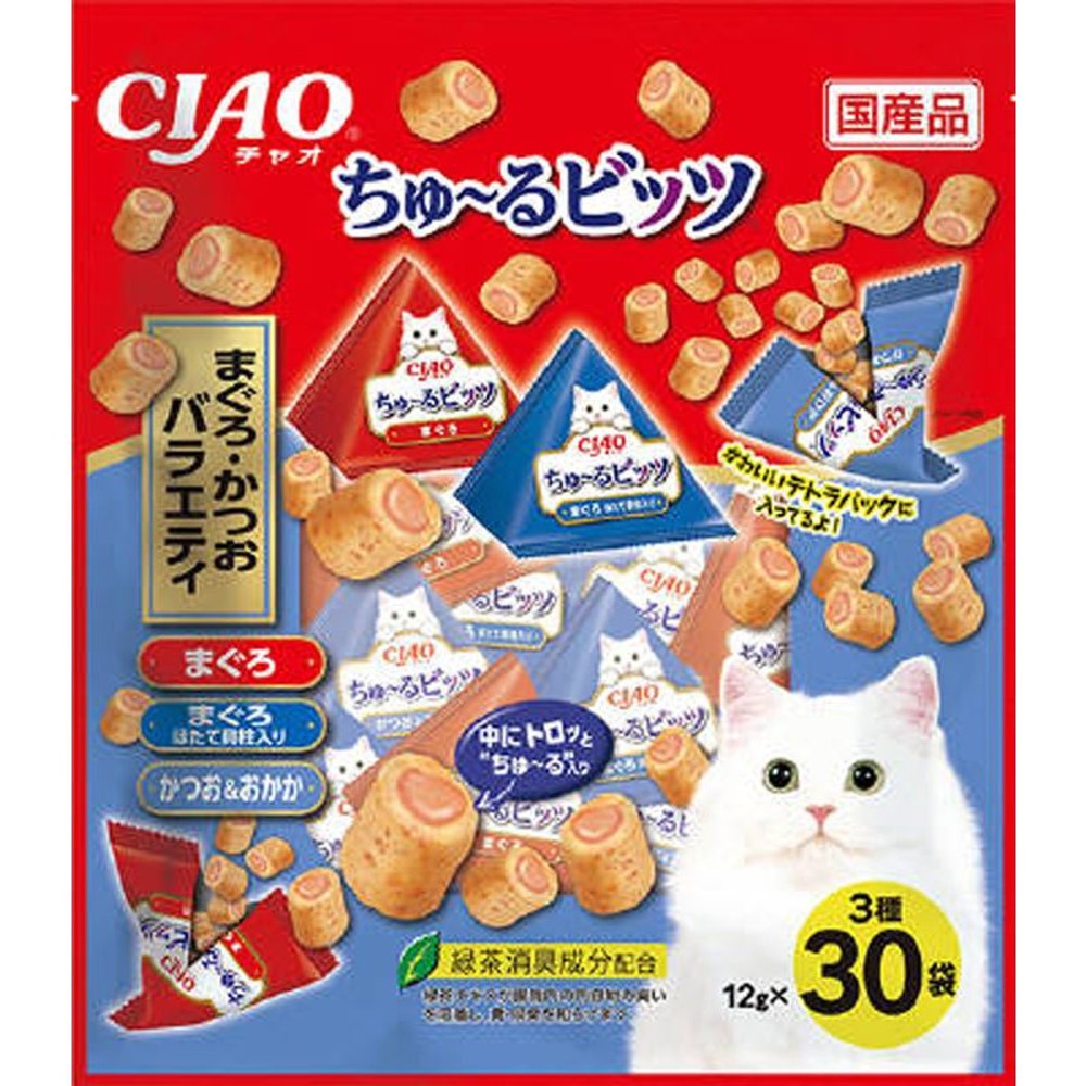 いなば　ちゅーるビッツ　鮪かつおバラエティ　12ｇ&times;30, 鮪かつおバラエティ, 12g&times;30袋