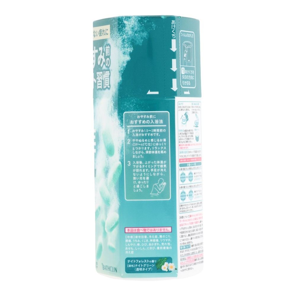 きき湯　ファインヒート　リセットナイト　ボトル　４００ｇ, ナイトグリーン(透明タイプ), 400g