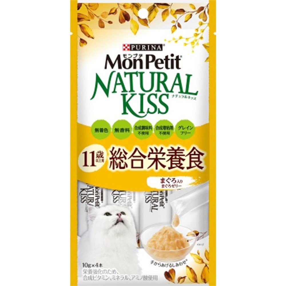 モンプチ　ナチュラルキッス　１１歳以上用総合栄養食　まぐろ入りまぐろゼリー　４０ｇ, まぐろ入りまぐろゼリー, 40g