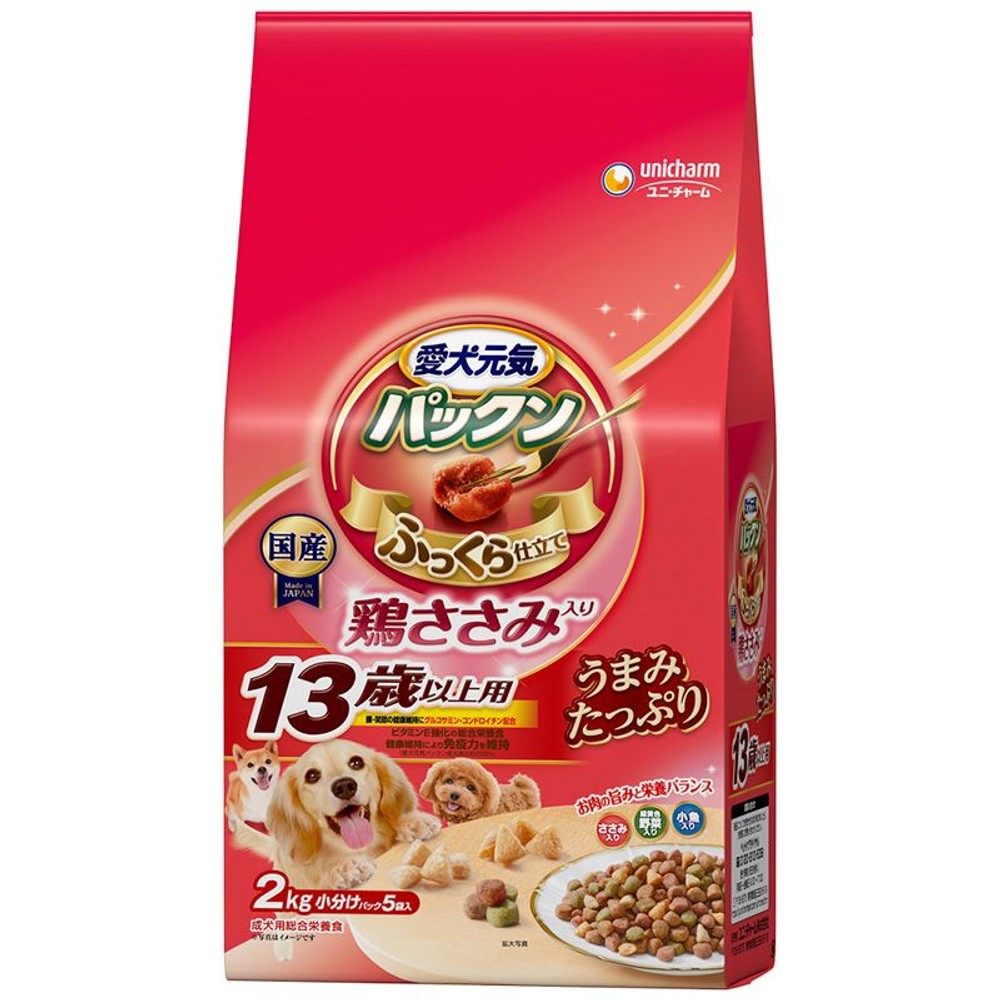 ユニチャーム　ゲインズパックン鶏ささみ　13歳　2ｋｇ, 13歳以上 鶏ささみ, 2kg