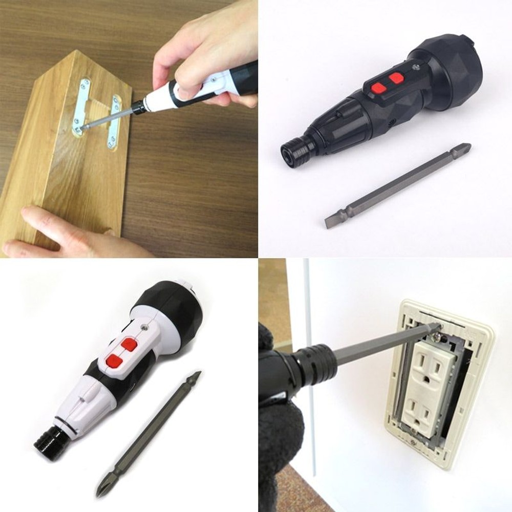 充電式　電工ドライバー　3.7V, ブラック, 3.7V