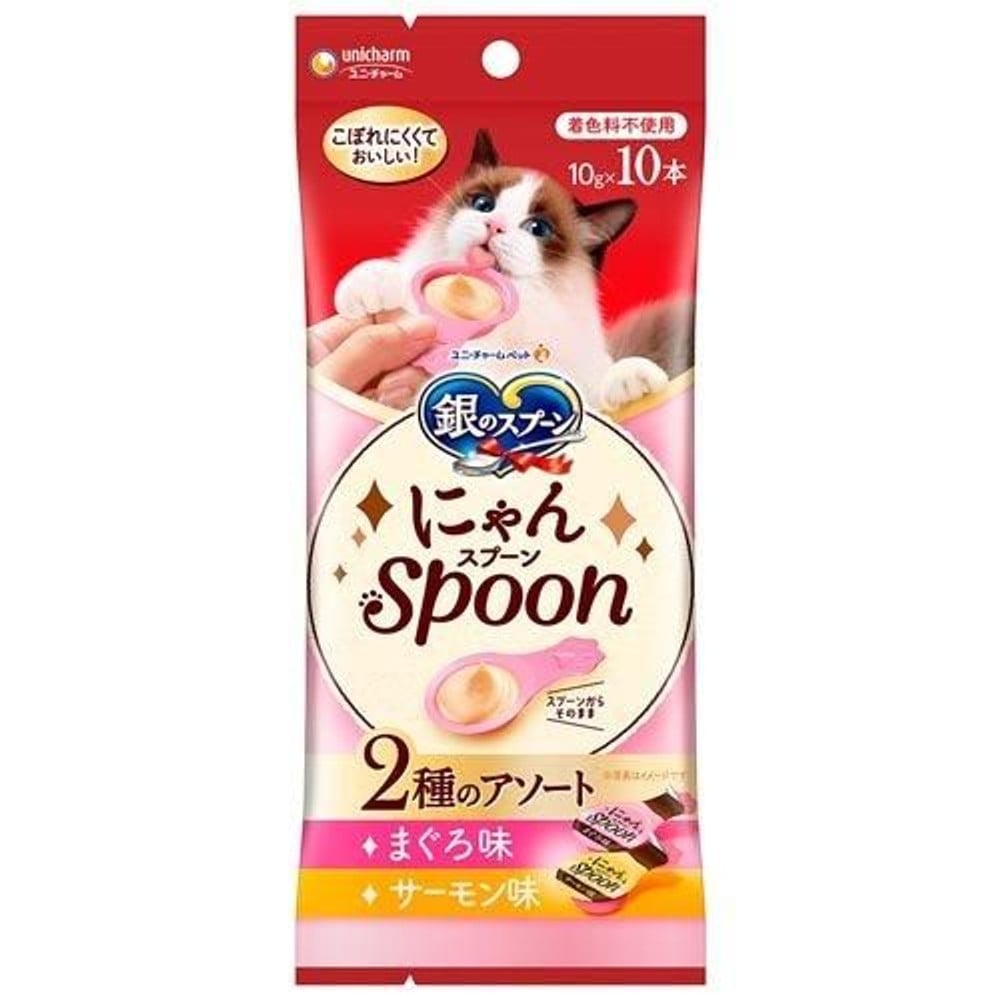 ユニチャーム　にゃんスプーン　鮪＆サーモン　100ｇ, 鮪＆サーモン, 10g&times;10本