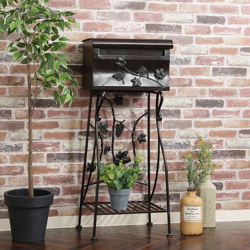 置き型ポスト メールボックス グレープ BR2 XBS181224【メーカー直送・代引不可】, ブラウン, XBS181224