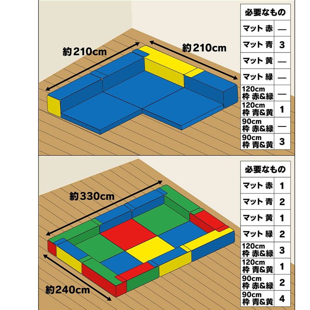 キッズルームマット 約90×90×5cm, ブルー, 約90×90×5cm