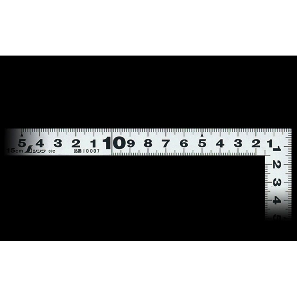 曲尺平ぴた シルバー 15cm/5寸併用目盛, シルバー, 15cm