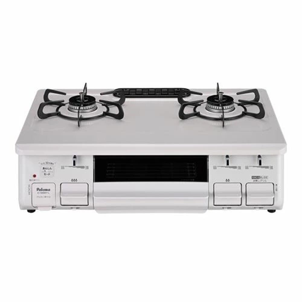 パロマ ガステーブル 水なし片面焼グリル IC-S89SH-L 左強火, ナチュラルホワイト-プロパンガス, LP