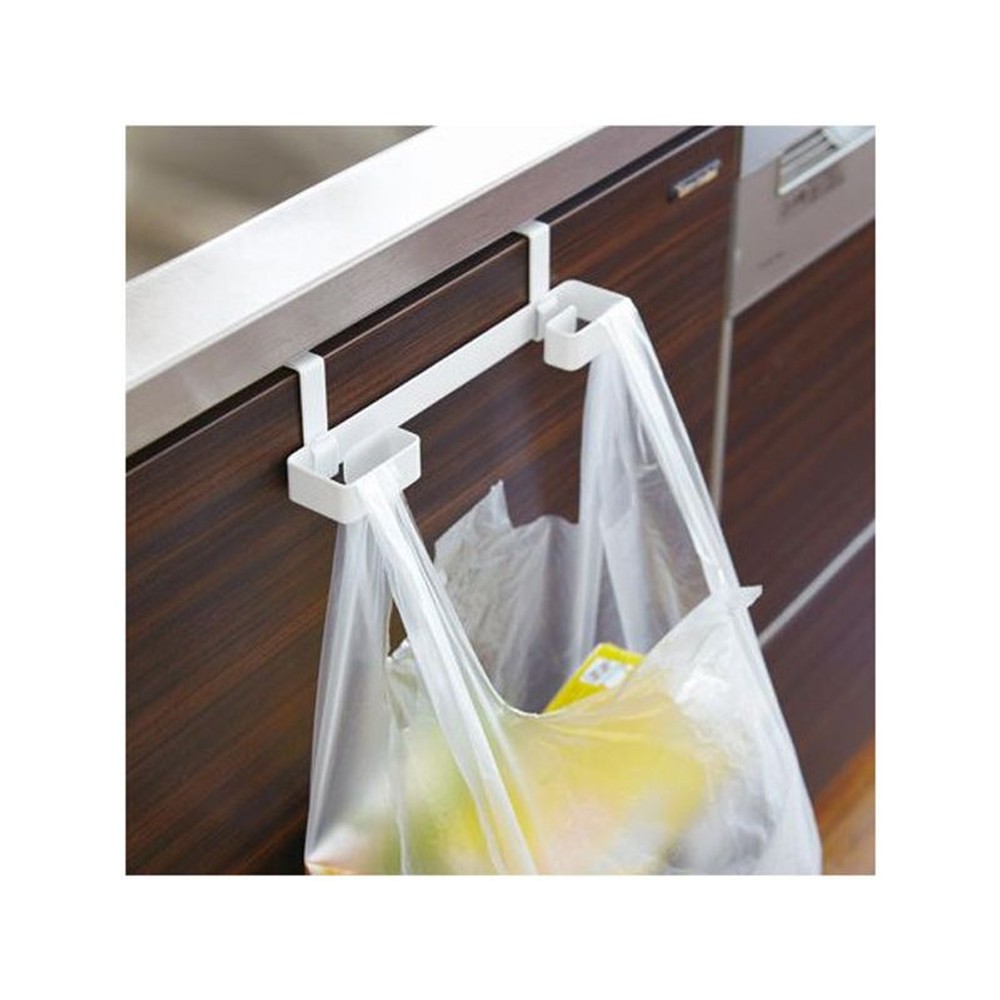 山崎実業 レジ袋＆タオルハンガー プレート Plate ホワイト 7918, ホワイト, 22.3×6.5×5.7cm