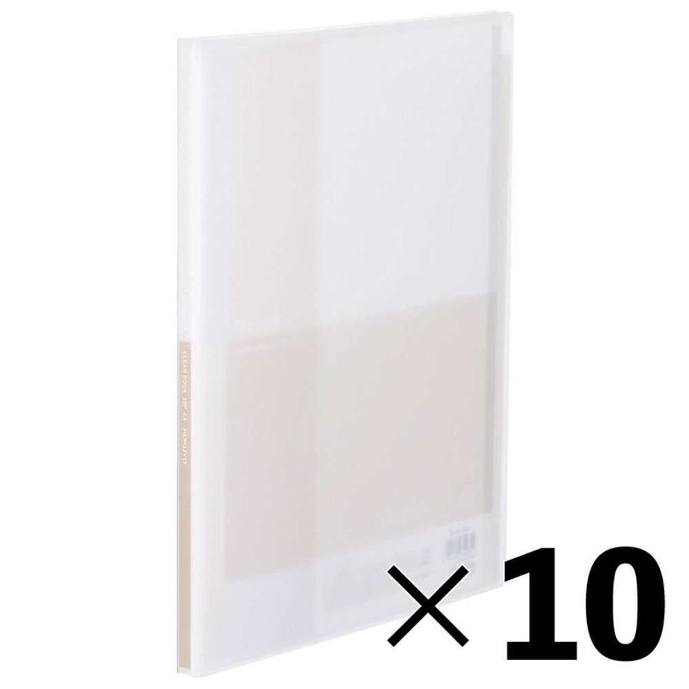 【10冊セット】クリヤーブック　Glassele　A4・20枚【メーカー直送・代引不可】, オフホワイト, A4縦