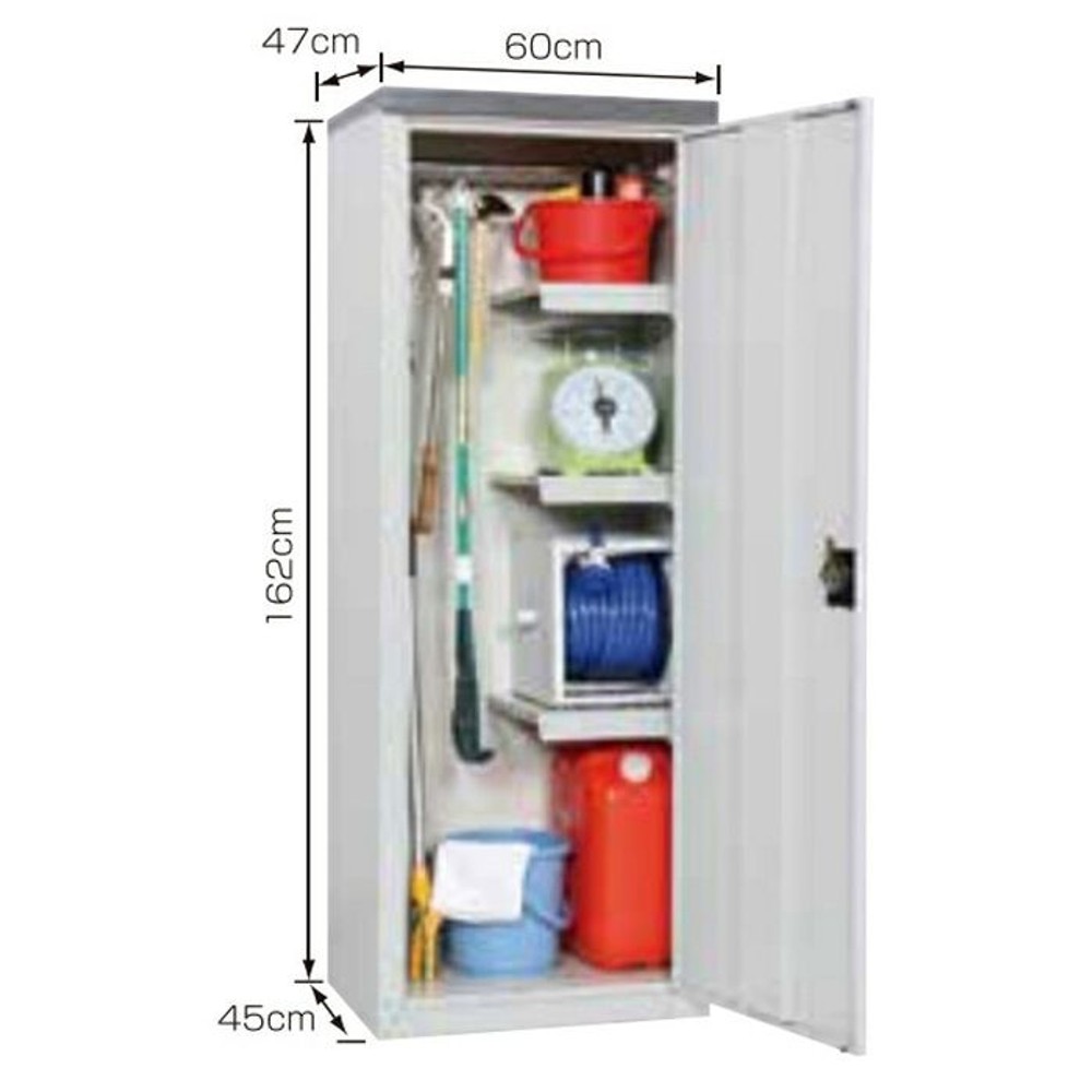 グリーンライフ 扉式家庭用収納庫 TBJ-162HT【メーカー直送・代引不可】, アイボリー, 幅60cm&times;奥行45(47)cm&times;高さ162cm