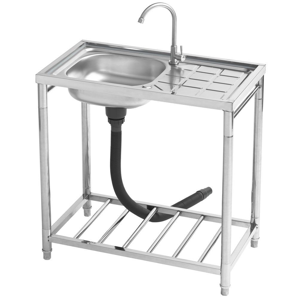 おそとキッチン ステンレス流し台  蛇口付【メーカー直送・代引不可】, ステンレス, 55cm幅