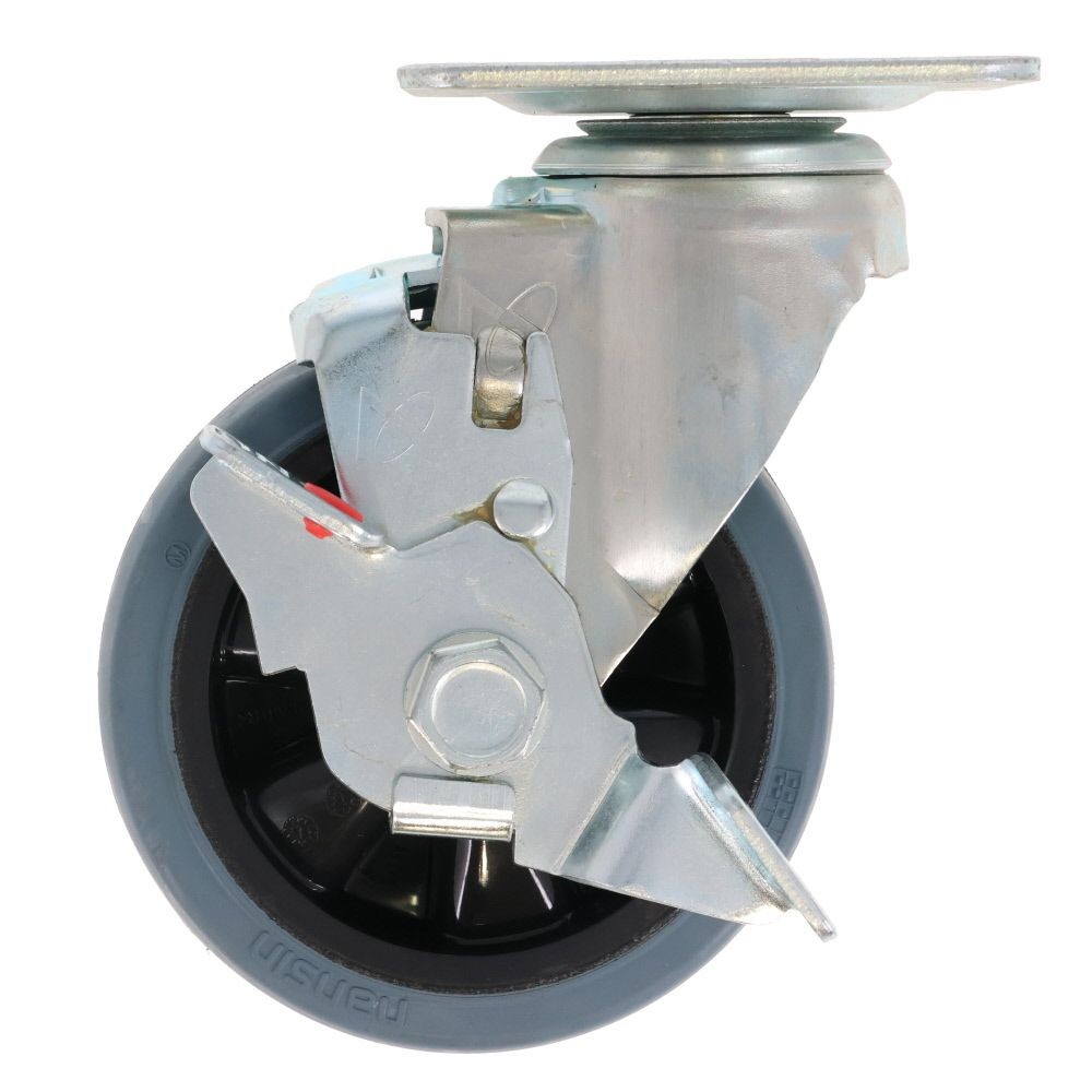 自在ＳＴ付ゴムキャスターサイレントマスタＳＴＬＳ１２５ＮＲＢ, グレー, 125mm