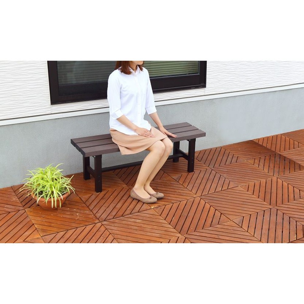 グリーンライフ アルミ人工木縁台【メーカー直送・代引不可】, ブラウン（90）, 90cm