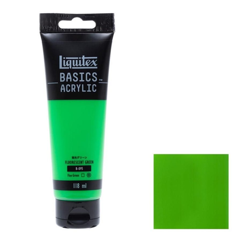 リキテックス ベーシックス 118mL 095 蛍光グリーン 16002095 Liquitex BASICS, 095蛍光グリーン, 118ml チューブ