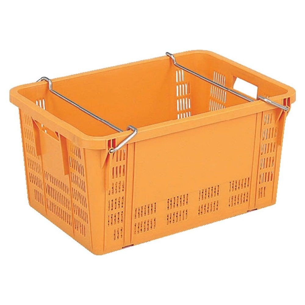 サンコー サンテナー A#80-3 ハンドル付 オレンジ 107602-01 &times;6個セット【メーカー直送・代引不可】【法人限定】, オレンジ, 6P